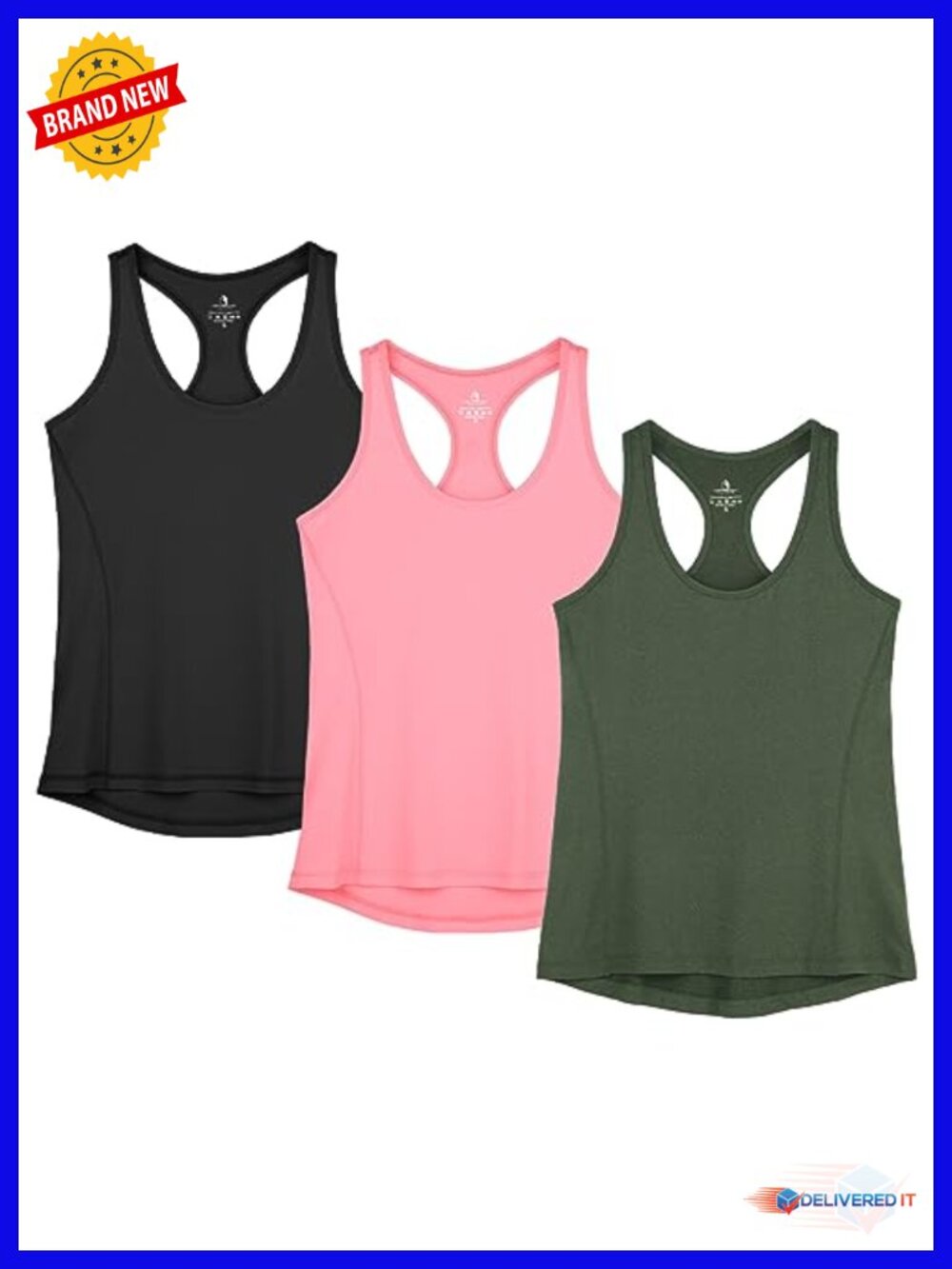 Women's Racerback Workout Athletic Running Tank Tops Pack of 3, Slightly Tight